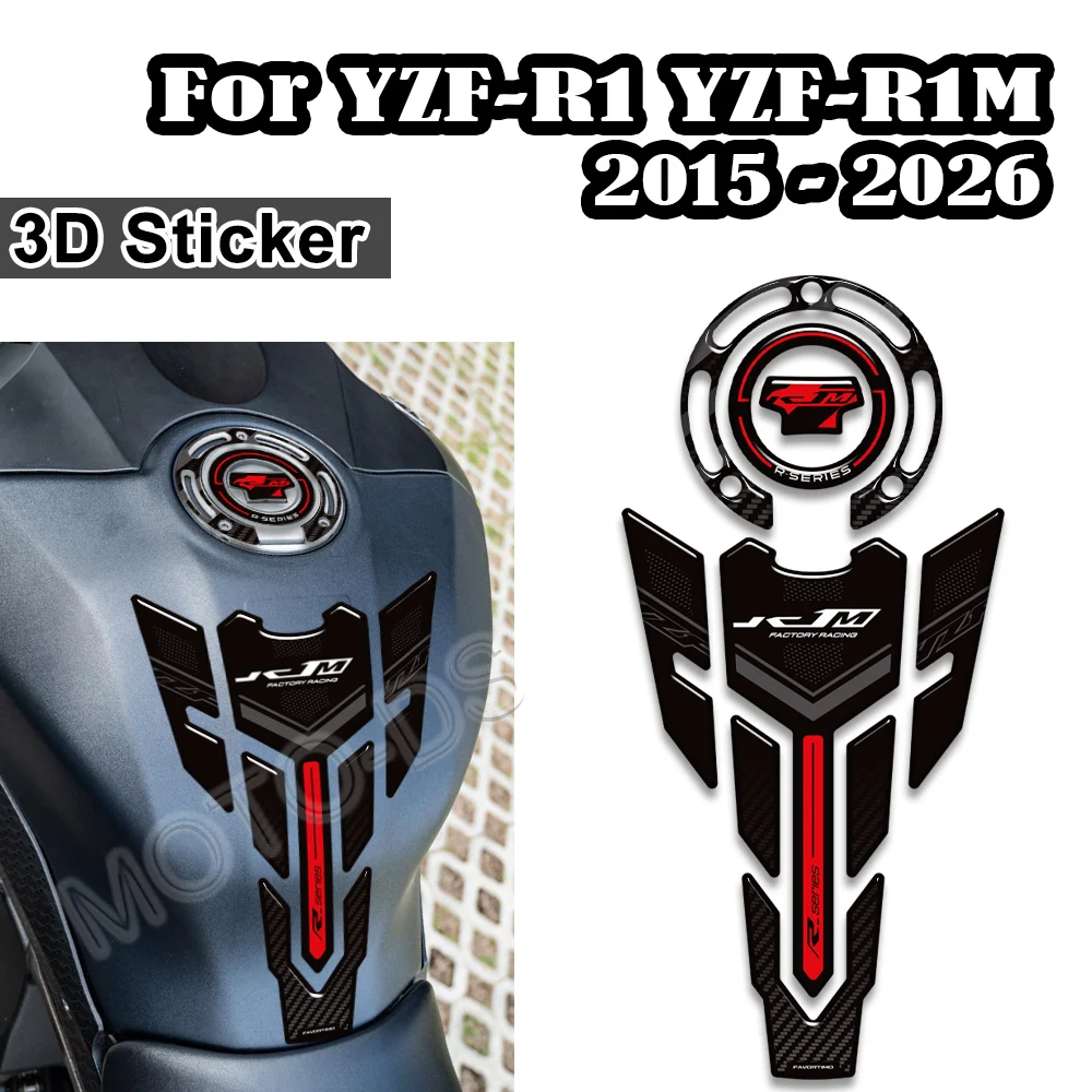 YZF R1 R1M Motorcycle For YZF-R1 YZF-R1M YZFR1 YZFR1M Tank Pad Gas Fuel Oil Kit Knee Fender Stickers Decal Protector 2015-2026