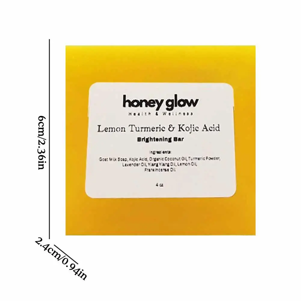 Honey Gloss Lemon Turmeric Kojic Acid Soap Clean Natural Handmade Soap Sensitive Skin Targeting Pigmentation Turmeric Soap