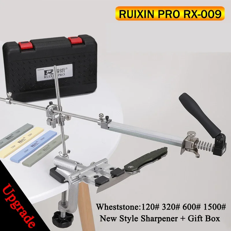 Ruixin Pro System 360 Degree Flip Constant Angle with New Bearing Sharpening Stone Set Apex Edge Aluminium Alloy Knife Sharpener