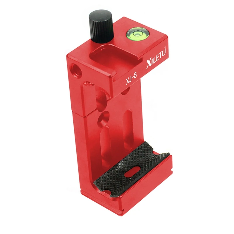 2X XILETU XJ-8 staffa per testa del treppiede Clip per supporto per telefono cellulare per torcia del telefono Micro-telefono rosso e nero
