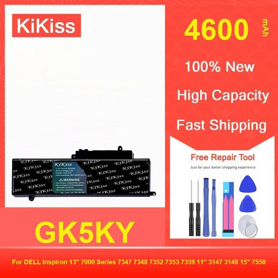 

Kikiss Battery 4600Mah GK5KY For DELL Inspiron 13" 7000 Series 7347 7348 7352 7353 7359 11" 3147 3148 15" 7558
