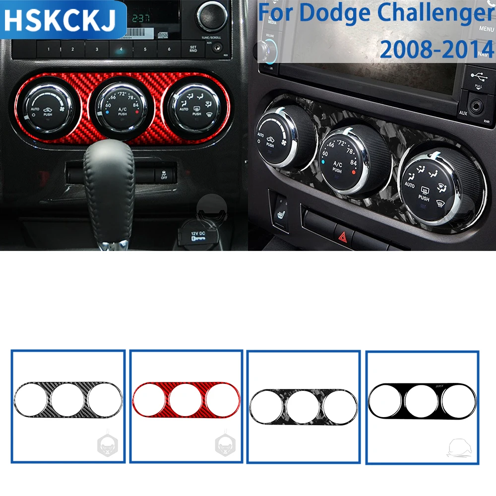 

For Dodge Challenger 2008-2014 Accessories Carbon Fiber Car Interior Air Conditioning Button Panel Trim Sticker Decoration