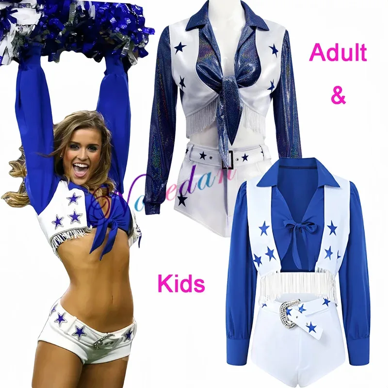 

New Halloween Cosplay Sexy Dallas Cowboys Cheerleader Costume Adult Kid Cheerleading Sports Meeting Uniform Football Cheerleader