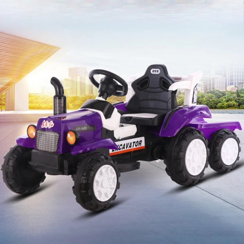 Realistisches elektrisches Traktorspielzeug – langlebiges Outdoor-Fahrzeug für Kinder im Alter von 3 bis 8 Jahren mit Anti-Überschlag-Design, Ladefunktion, Elektroauto