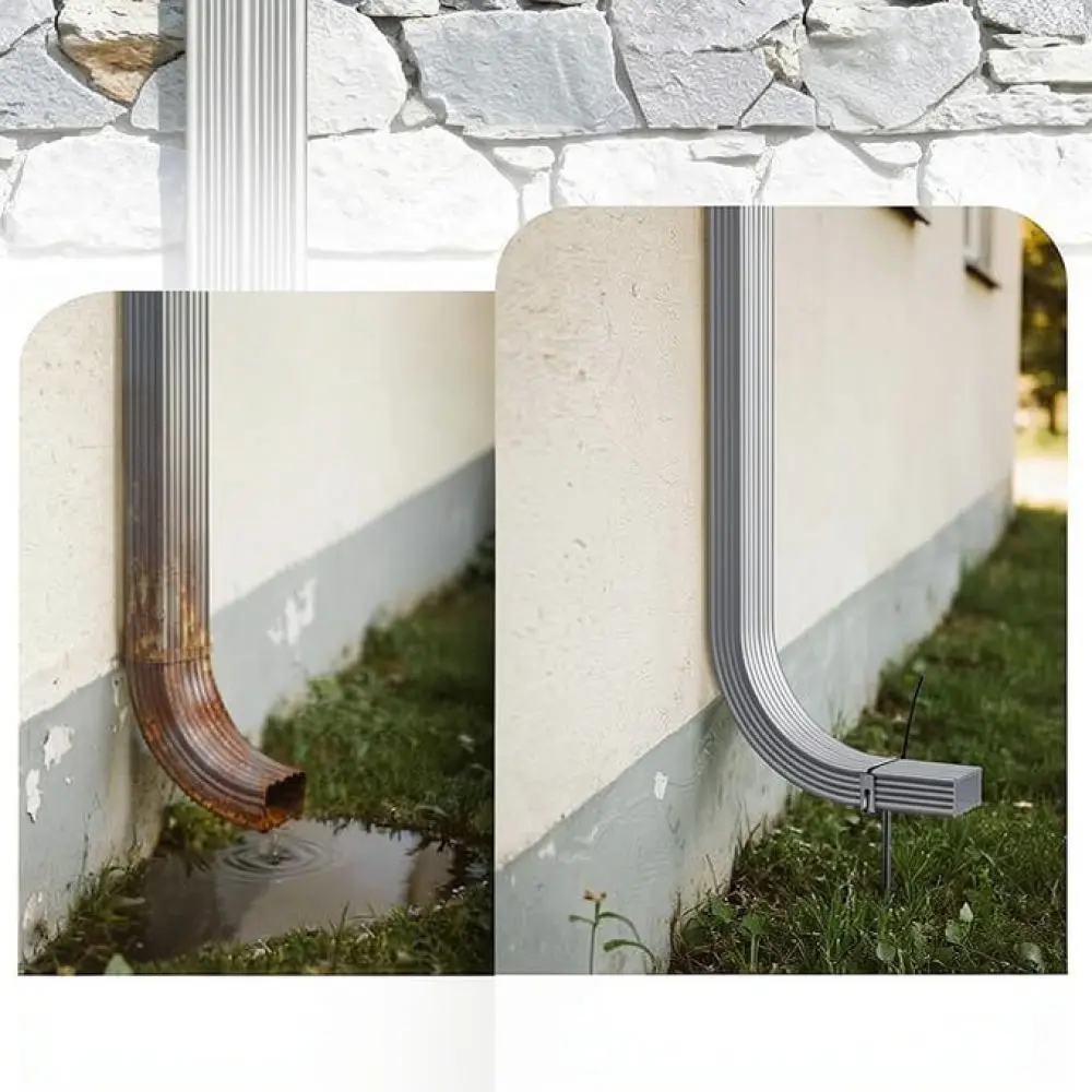 Heavy Duty Downspout Mounting Bracket Adjustable Iron Pipe Holder For Outdoor Lawn Drainage System Weatherproof