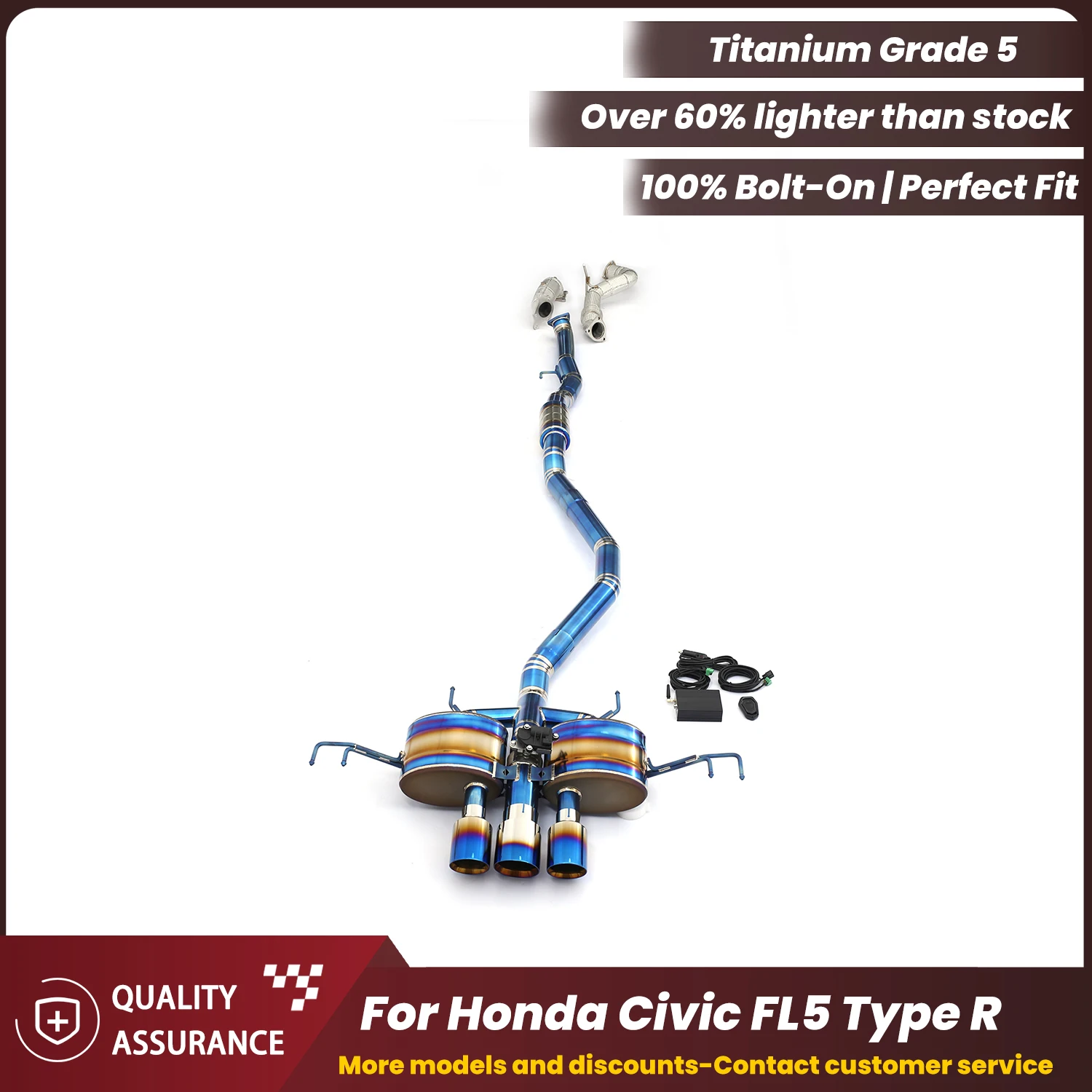 

ECCF Valvetronic Exhaust Titanium Catback выхлоп с водосточной трубой для Honda Civic FL5 Type R Supercar Sound Performance Upgrade