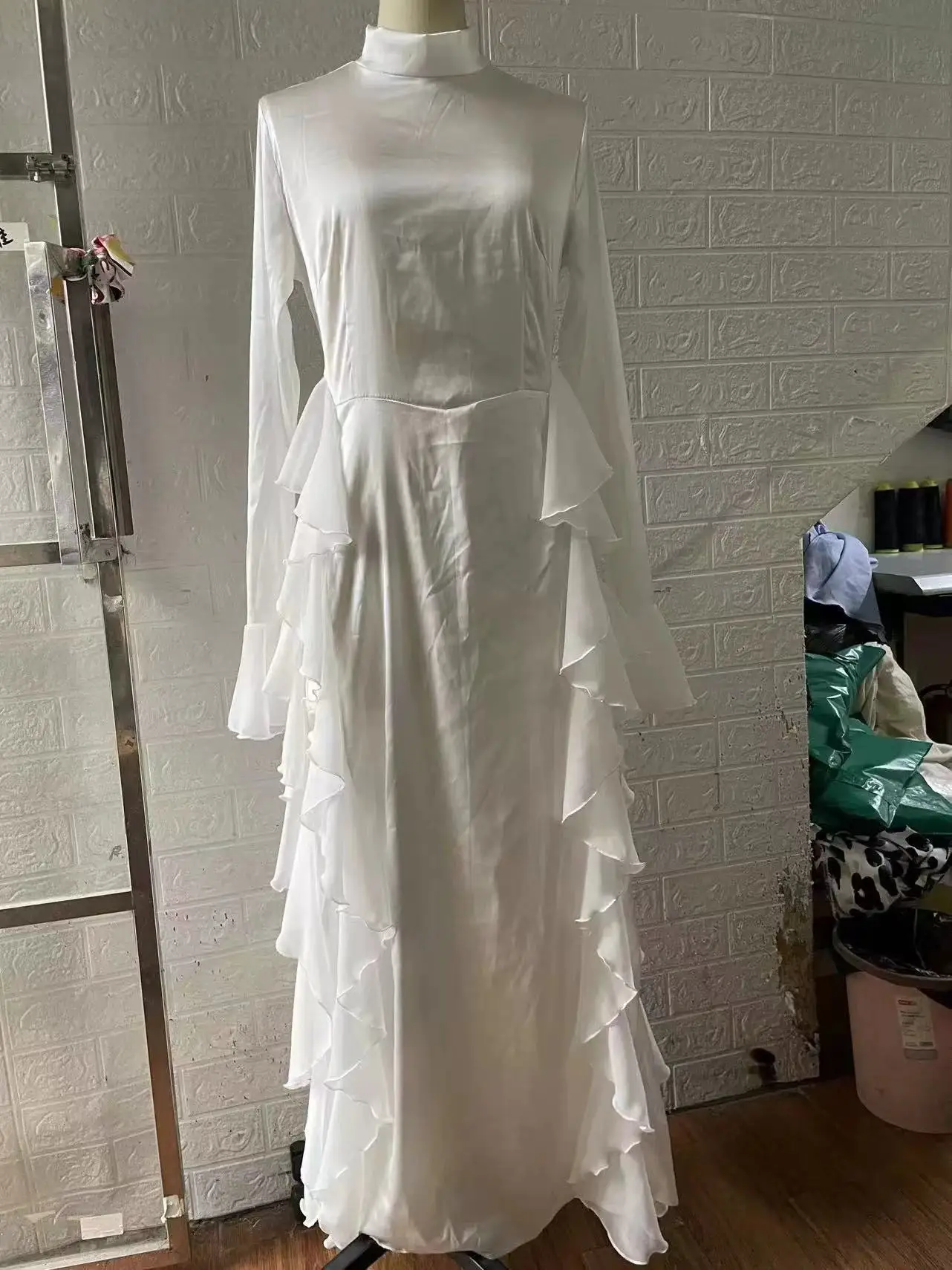 Aushine-Vestido de noite luxuoso para mulheres, até o chão, sem mangas, vestido de casamento elegante, vestido árabe, 2024fu