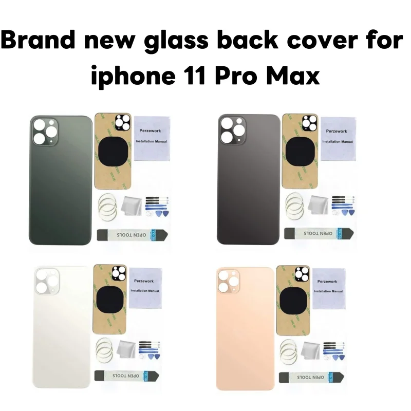 For iPhone 11 Pro Max Back Glass Replacement, with Adhesive and Tools