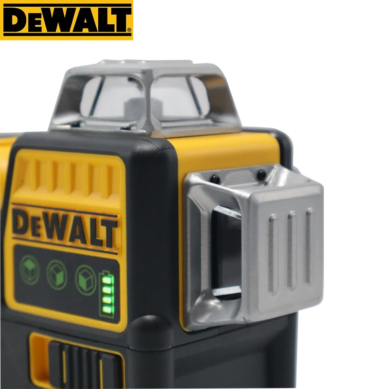 Dewalt DW089LG 3 côtés * 360 degrés Vertical 12 lignes niveau Laser horizontal vert compteur de niveau de lumière extérieure 12V batterie au Lithium