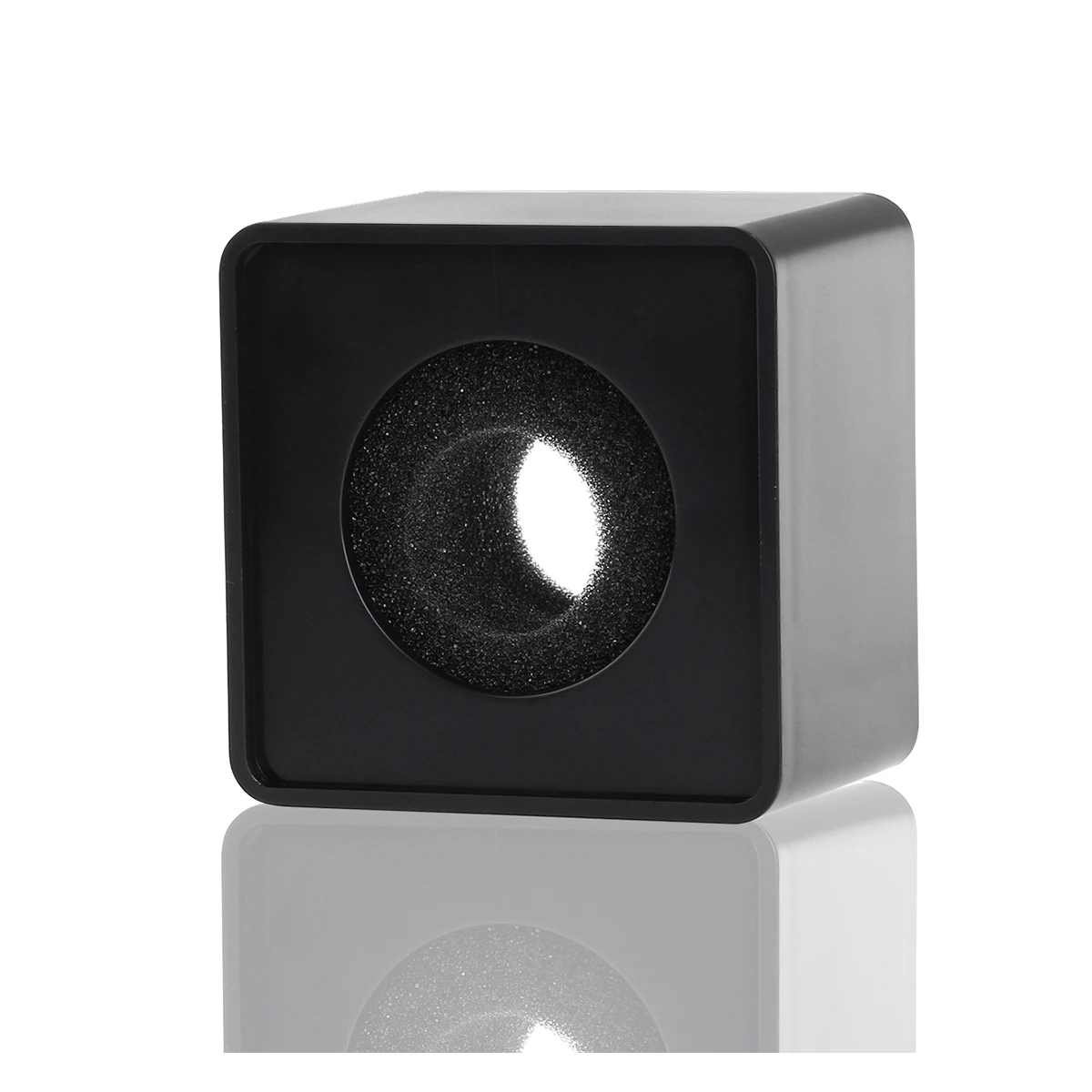 Abs preto quadrado microfone estação logotipo portátil durável plástico duro buraco ajustável entrevista profissional microfone bandeira