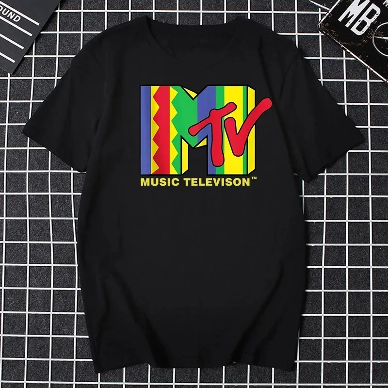 Men Clothing Retro T Shirt Vintage Rock Hip Hop Tv T Shirt Summer Unisex Casual Tshirt Mtv Music Television Graphic Tshirts Tees