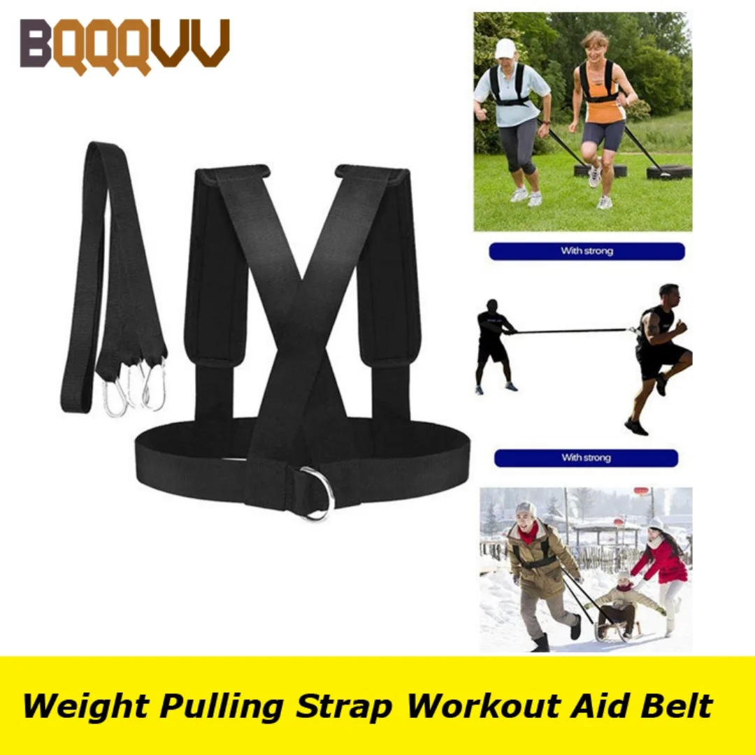 Resistance Bands Fitness Sled Vest with Pad, Shoulder Weight Pulling Strap, Workout Aid Belt, Running Speed Agility Training