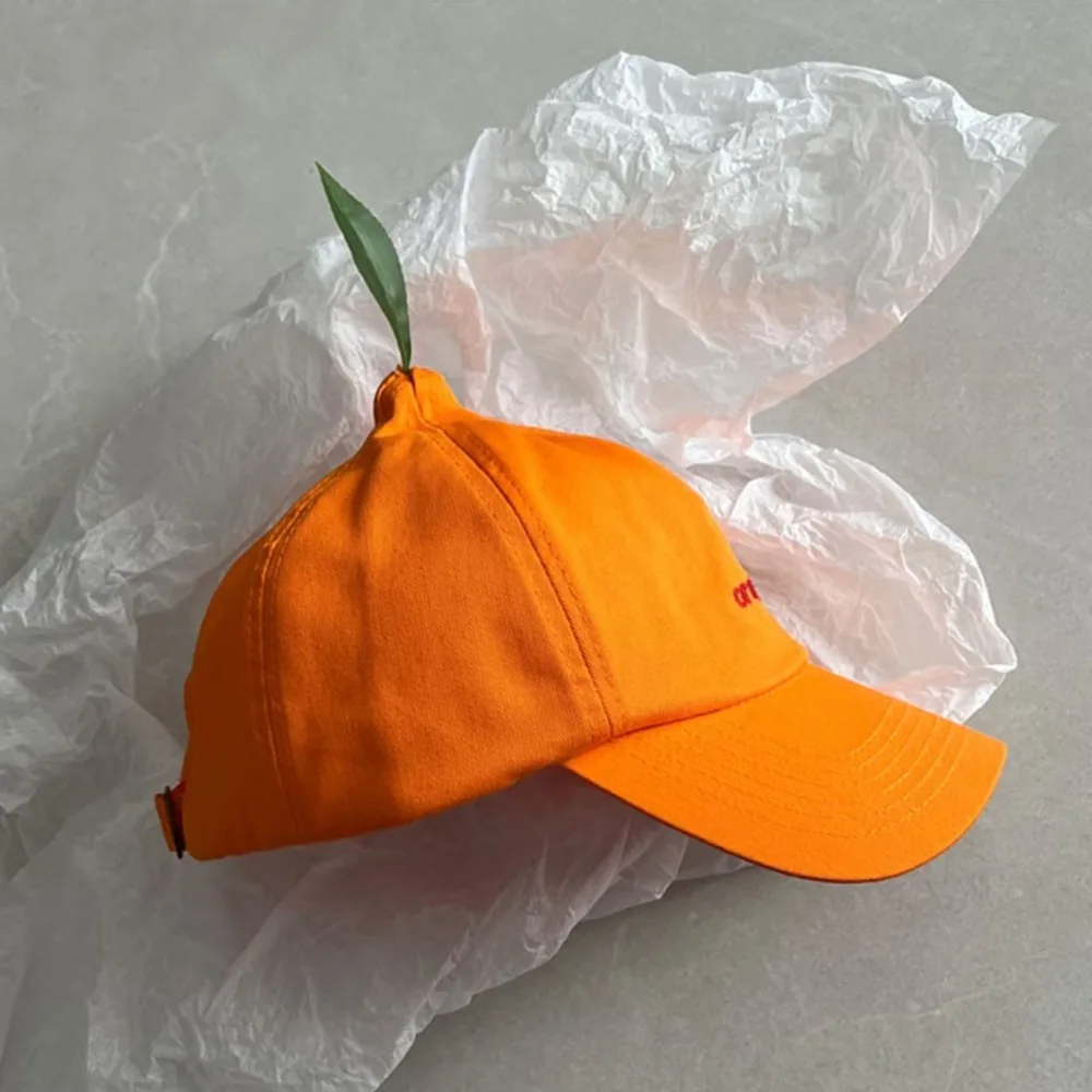 

Casual Cotton Orange Baseball Cap Peaked Cool Embroidered Letter Hat Sunscreen Fashion Creative Orange Cap Girl