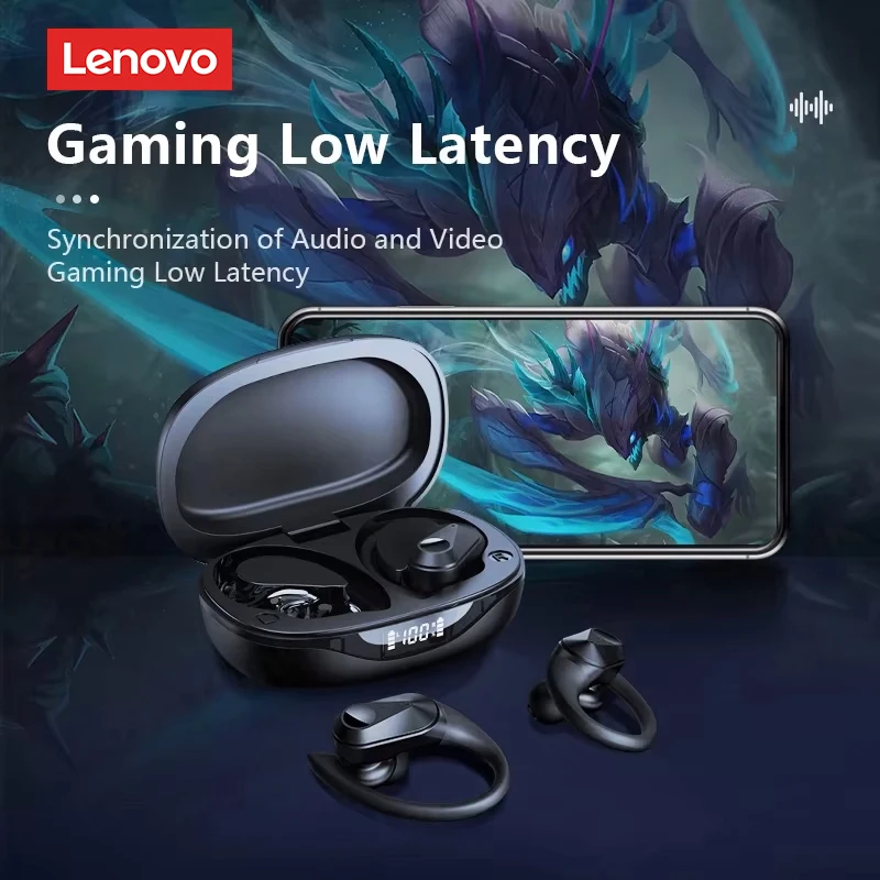 Lenovo LP75 Bluetooth 5.3 Earphones TWS Wireless Sport Headphones LED Digital Display HiFi Stereo Noise Reduction Gaming Earbuds