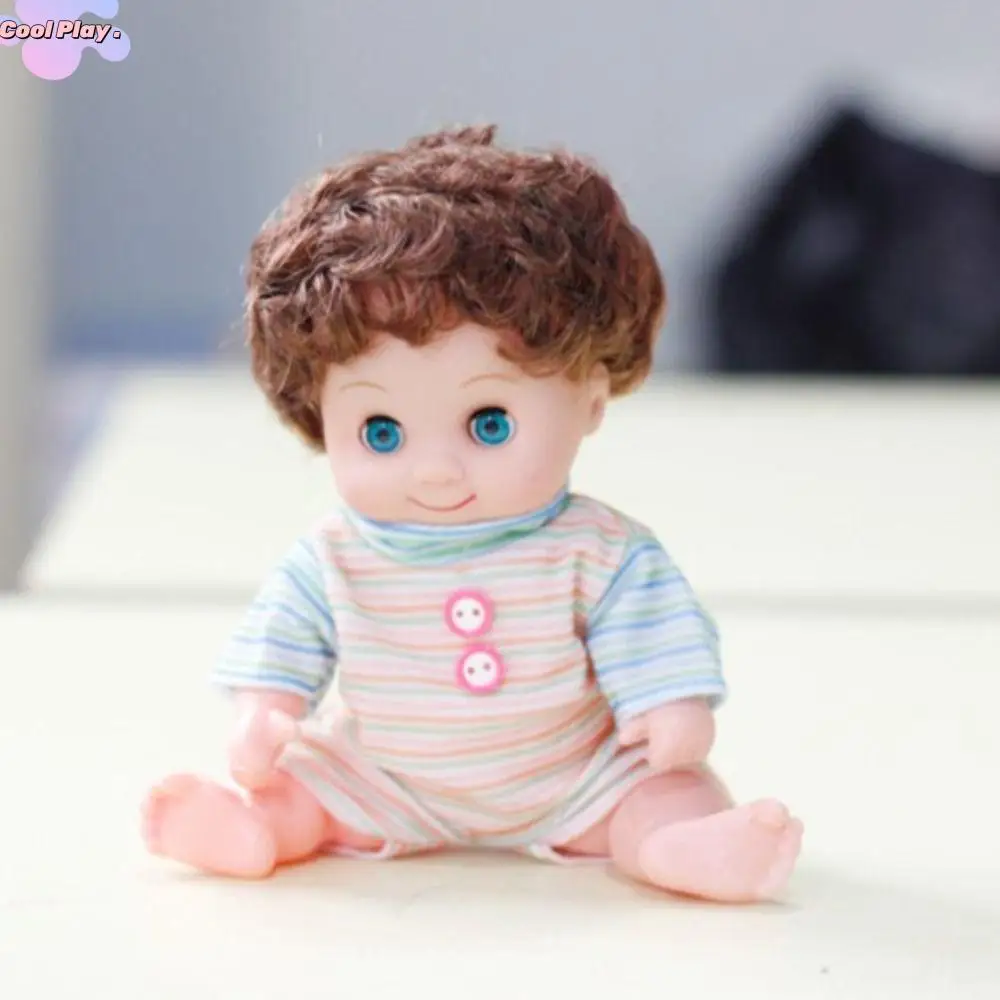 3D Pretend Play Simulation Baby Enamel Doll Beautiful Cute Baby Dolls Playset Cutlery Take a Bath Dress Up Toys Gift