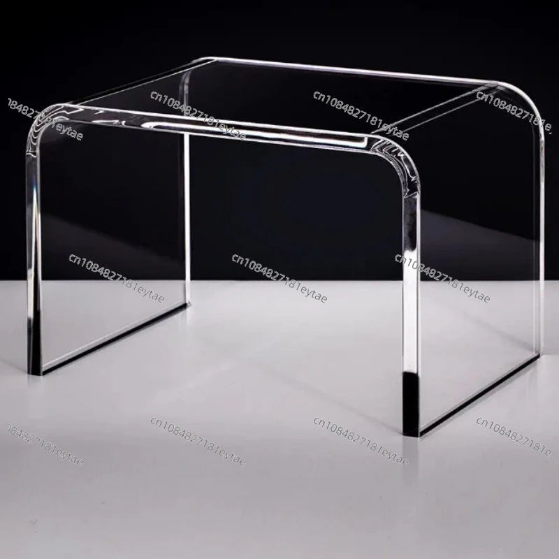 

Clear Acrylic Shower Stool Anti Slip Small Entryway Bench for Bathroom Home