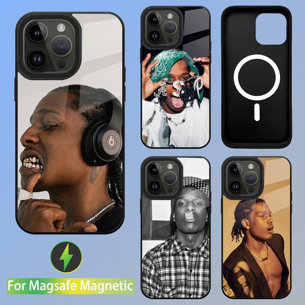 A-ASAP Rocky Rapper Phone Case For iPhone 15,14,13,12,11,Plus,Pro,Max Mini Magsafe Magnetic Wireless Charging