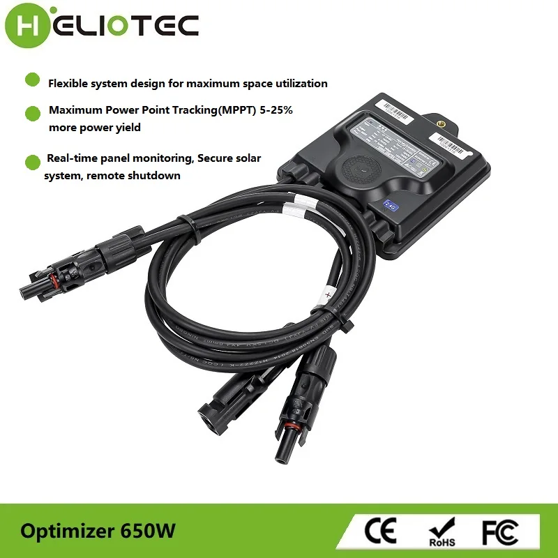 Imagem -02 - Heliotec-otimizador de Energia Fotovoltaica Monitoramento de Painel Solar em Tempo Real Limitação de Tensão Anti-hotspot Mppt Entrada 12v75v 650 w 800 w 1600w Ip68