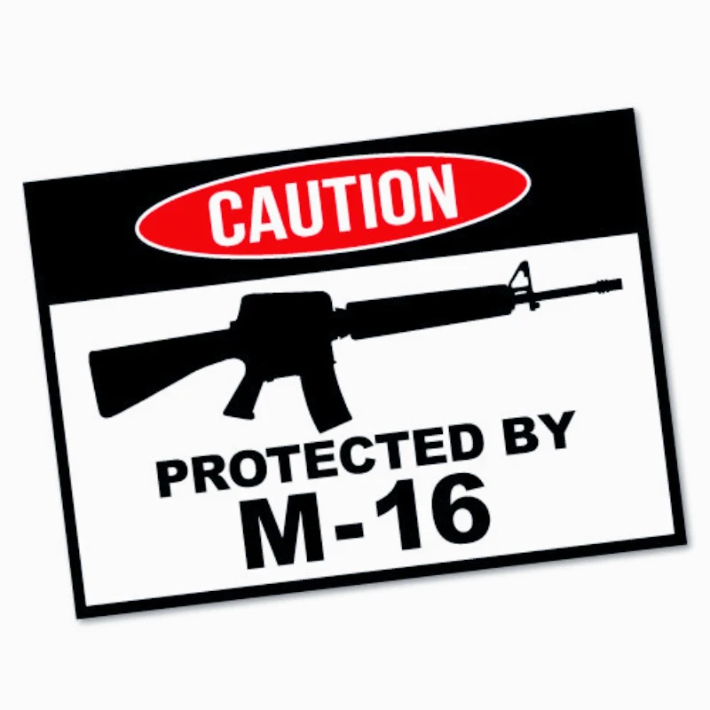 

Car decoration stickers Protected By M-16 Sticker Funny Car Stickers Novelty Decals 15CM PVCKK