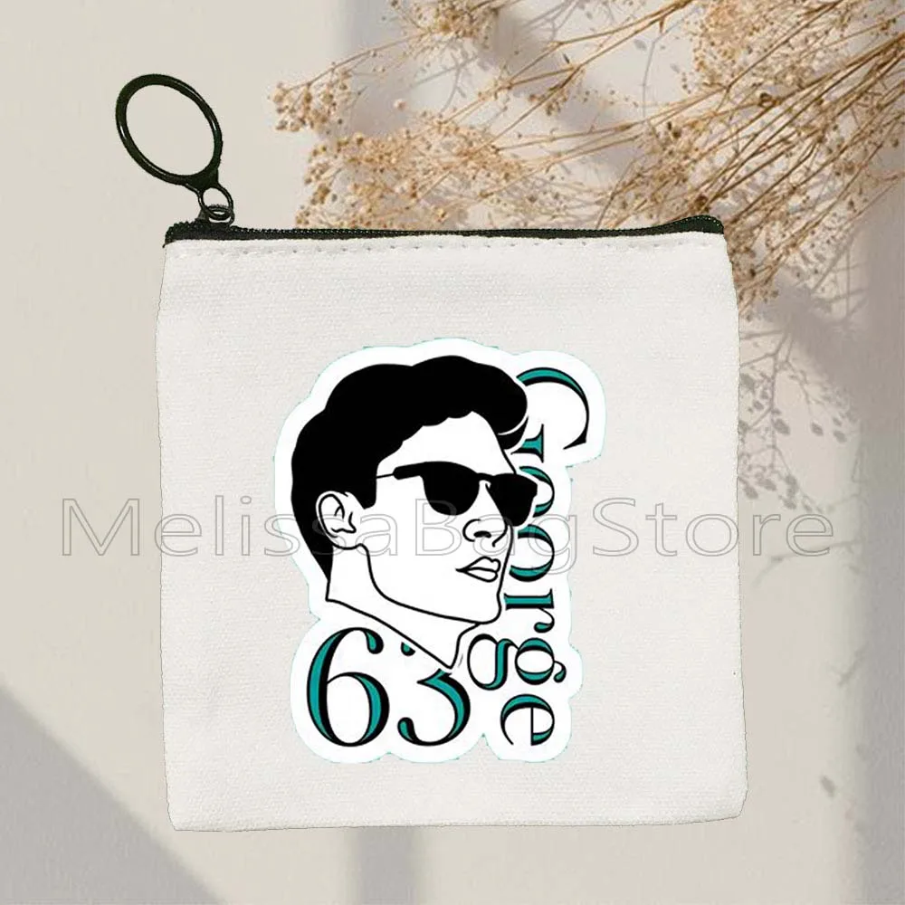 George Russell 63 F1 Helmet Sport Williams Racing Formula One Car Canvas Coin Purse Key Case Small Card Bag Wallet Zipper Pouch