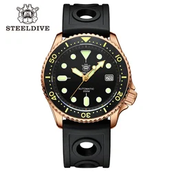 Steel dive sd1973s bronze kleine abalone 20bar wasserdicht schweizer super leuchtend nh35 mechanisches werk luxus tauch uhr für männer