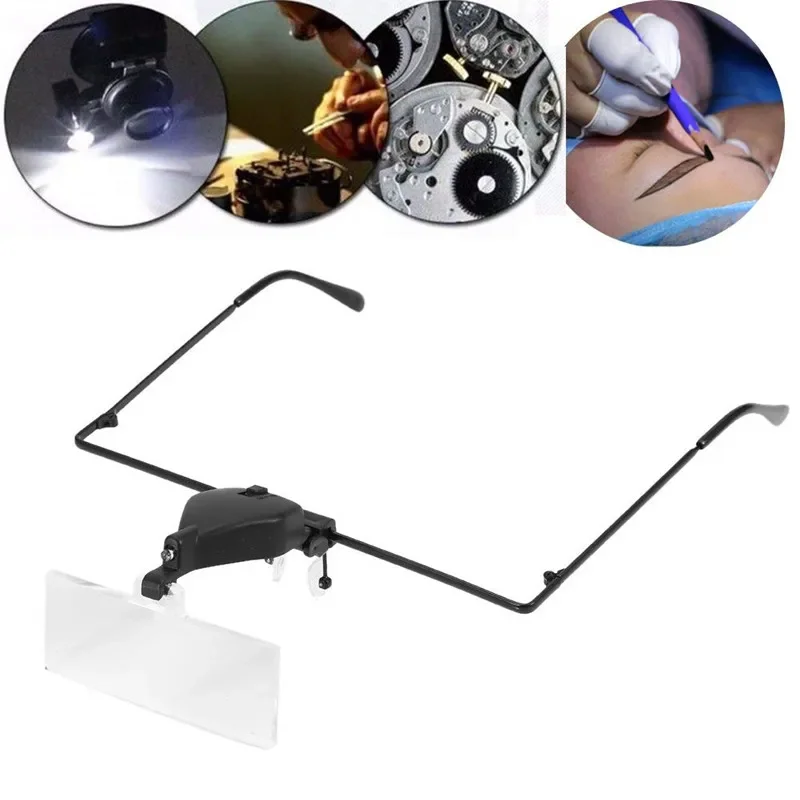 Imagem -02 - Tenyua 1.5x 2.5x 3.5x Lente Lupa Cabeça Lupa Leitura Lupa com Luz Led Óptico Durável Lupa