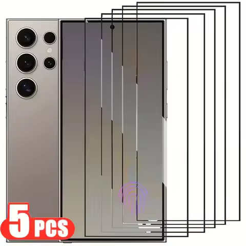 5Pcs Screen Protector for Samsung Galaxy S24 S25 Ultra S22 S23 S21 Ultra Fingerprint Ulock Tempered Glass for Samsung S24 Plus