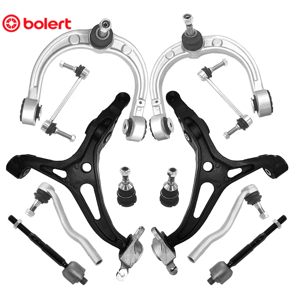 12Pcs Front Axle Suspension Kit Parts Lower Upper Control Arm Kit for Mercedes Benz ML W164 1643301103 A1643301103 1643301203