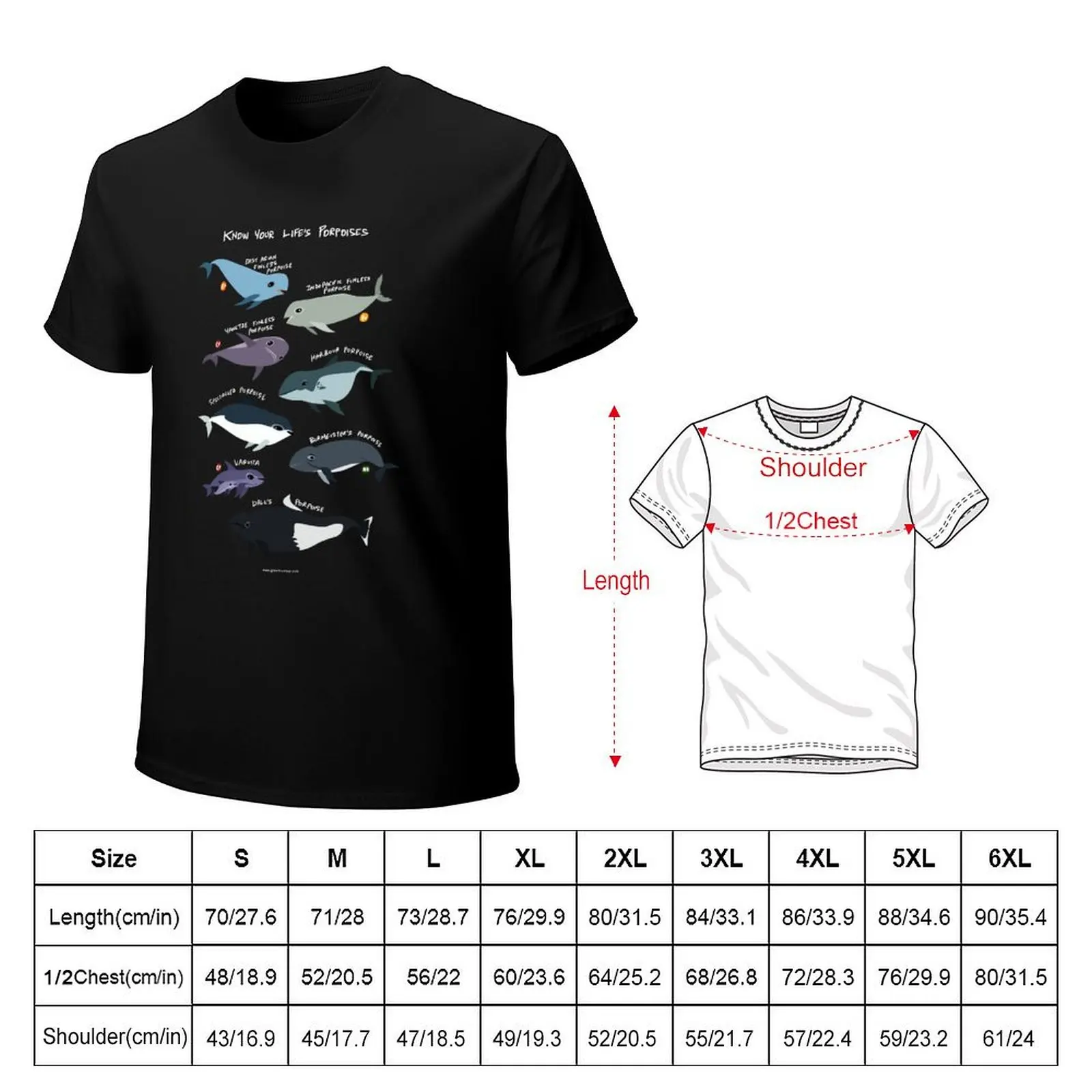 Know your Life's Porpoises T-Shirt heavyweights anime clothes animal prinfor boys t shirt men 100℅ cotton