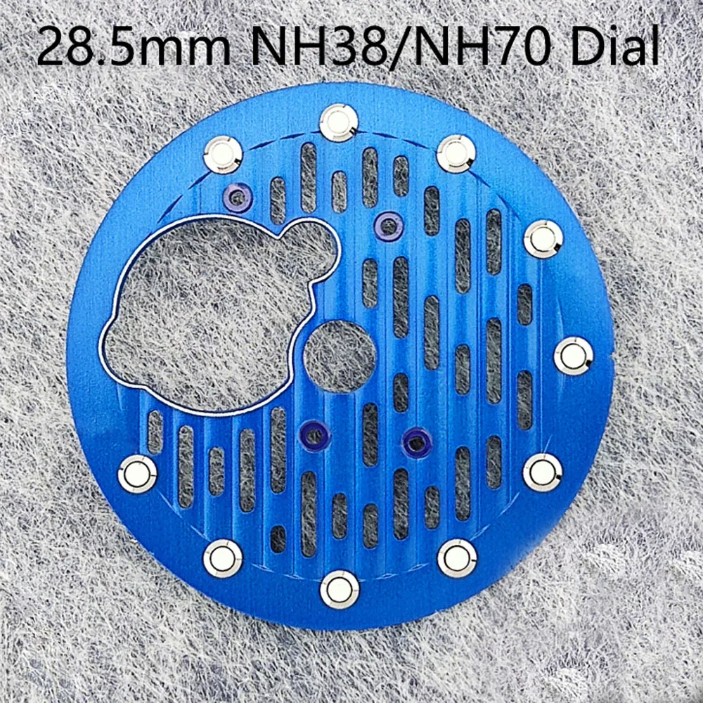 NO LOGO 28.5mm nh38/nh70 dial blue white gray open heart dial for nh38/nh70/nh71/nh72 movement skeleton movement dial watchmods