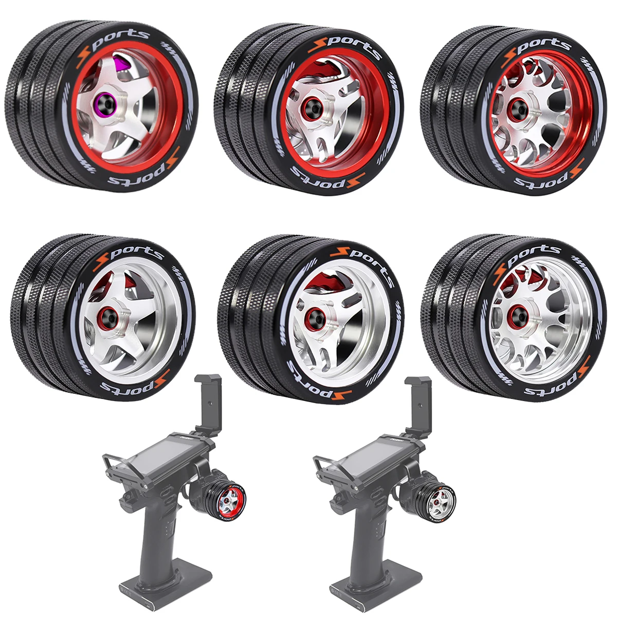 Volante con trasmettitore in alluminio per Sanwa MT4/MT5/M12, Futaba 4PX/7PX/10PX, Flysky NB4, KO EX Next WFLY X9 RC Remote