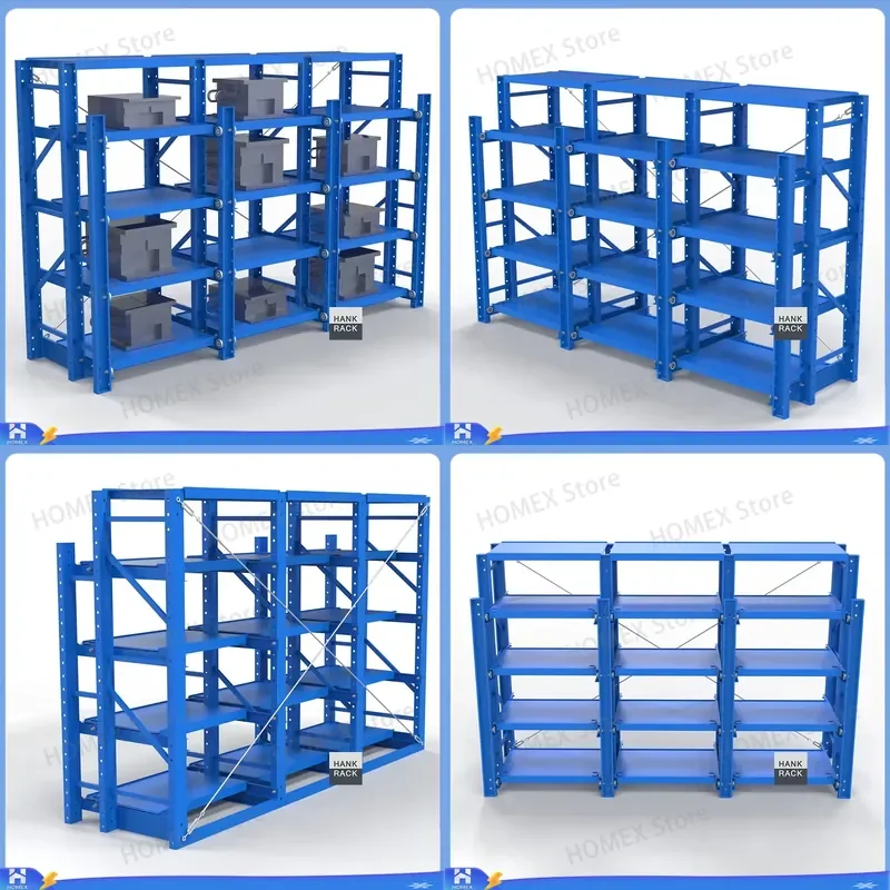 4 Layer Pull Out Mold Rack Adjustable Height Powder Coated Metal Storage Shelf Injection Molding Die Organizer Industrial