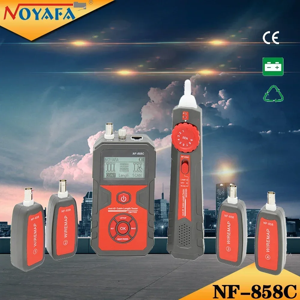 Noyafa NF-858C Network Cable Tester with VFL Function LCD Digital Cable Tracker Network Line Finder Wire Tracker PoE Checker