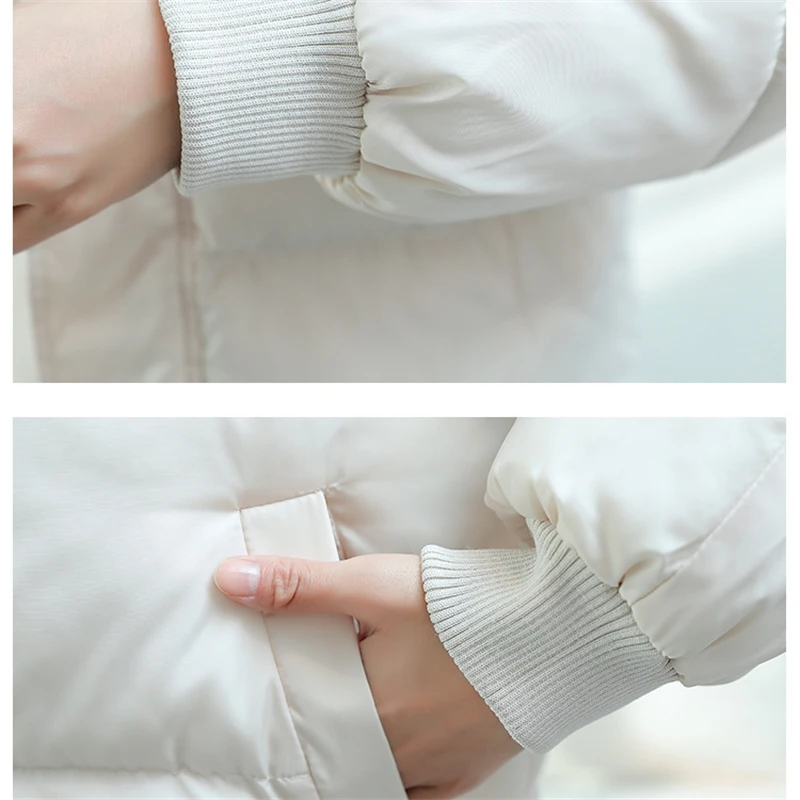 الشتاء القطن وسادة مبطنة فضفاضة سميكة الدافئة مقنعين أسفل معاطف المرأة الكورية الصلبة ملابس خارجية غير رسمية طالب الخبز الملابس الاتجاه #6