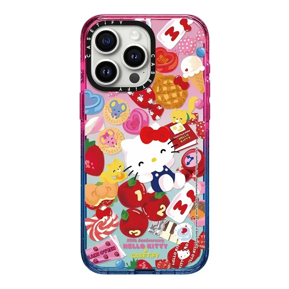 Sanrio 50th Anniversary Limited Edition Hello Kitty Phone Case for iPhone 11 12 13 14 15 Pro Max All-Inclusive Painted Soft Case