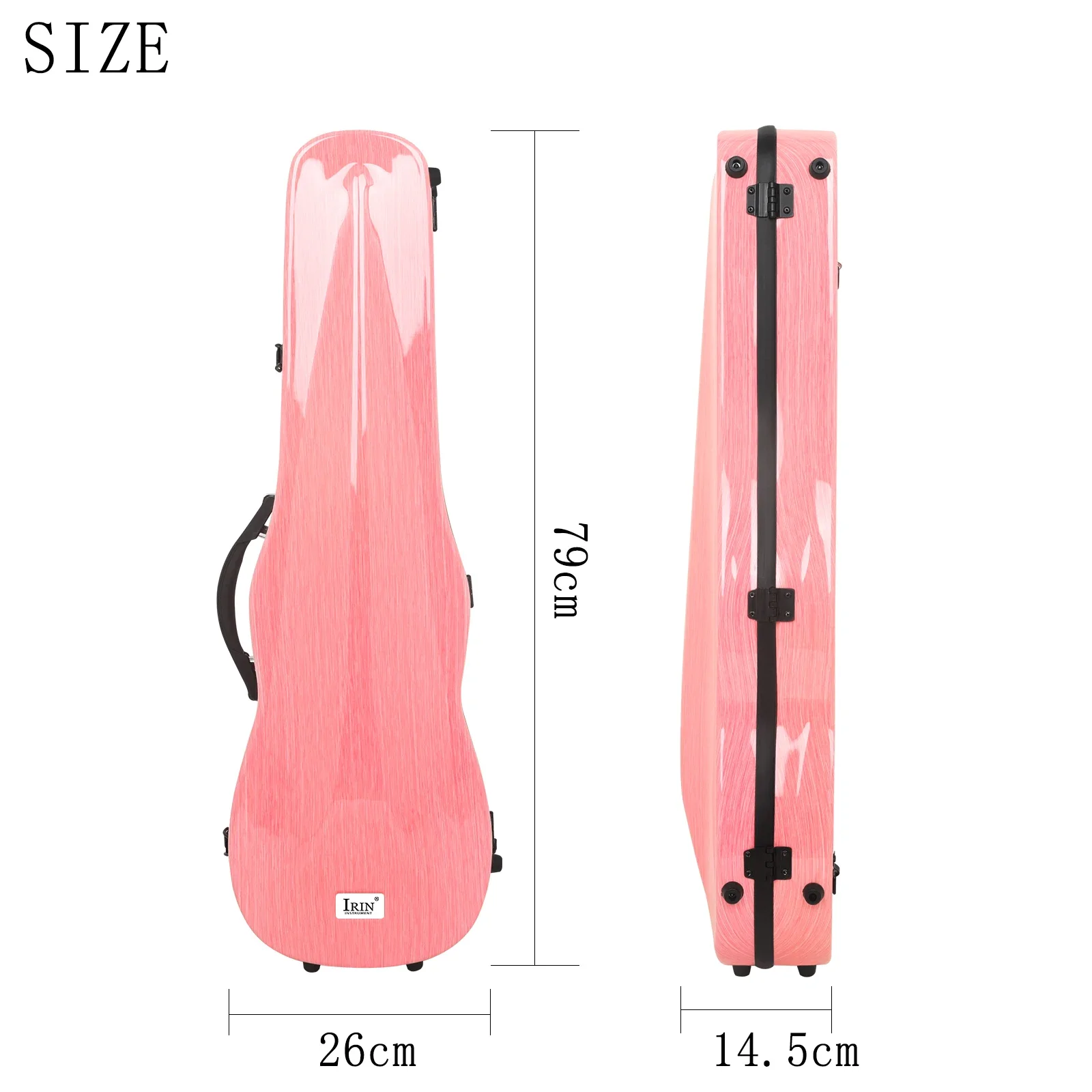 VB-10 Violin Carbon Fiber 4/4 Violin Case Lightweight Hard Shell with Hygrometer 2 Bow Holders & Backpack Straps Multiple Colors