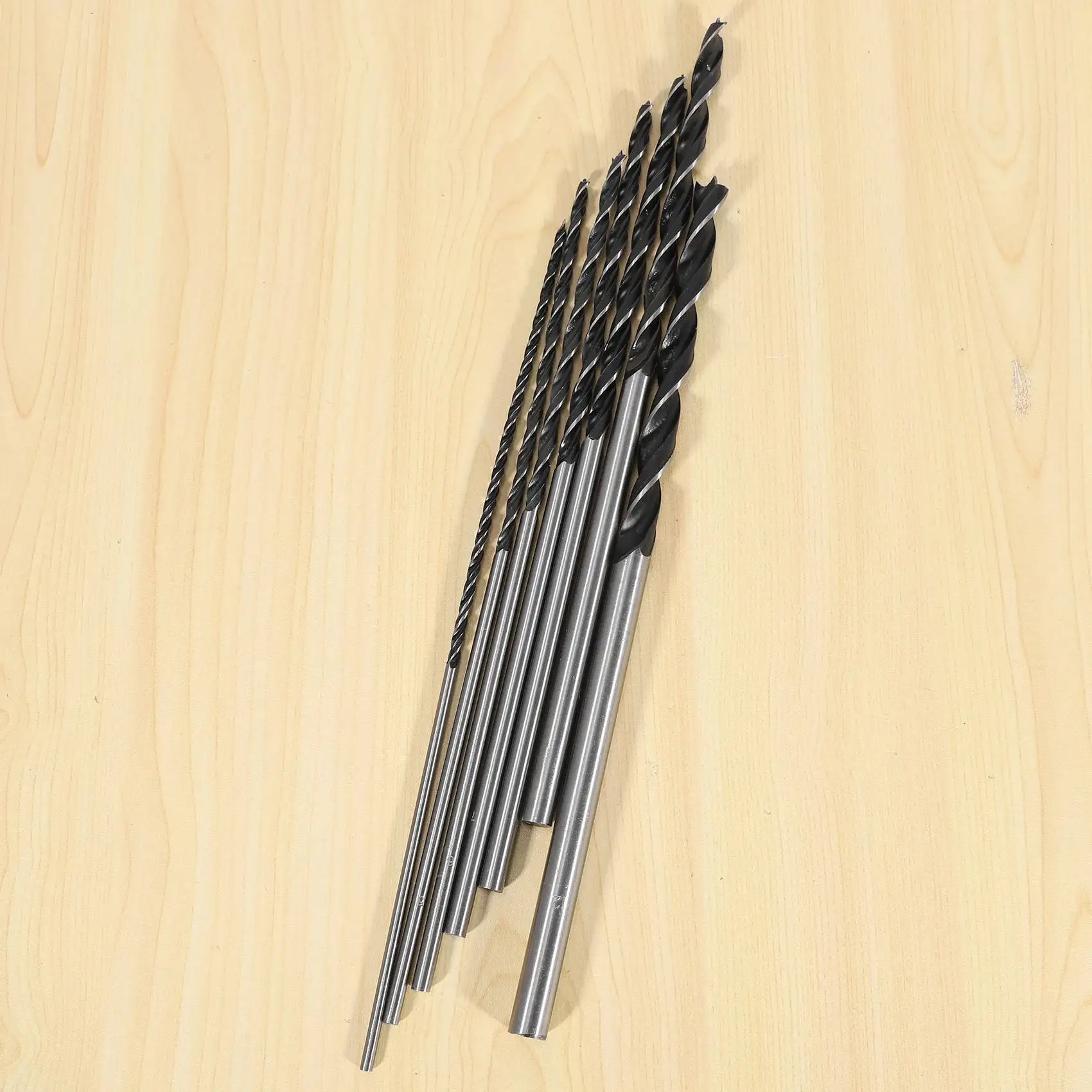 

A34R 7Pc X Long Wood Drill Bit Set 4Mm 5Mm 6Mm 7Mm 8Mm 10Mm 12Mm X 300Mm Brad Point