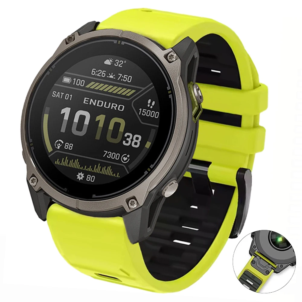 QuickFit Silicone Strap 26mm 22mm For Garmin Enduro 4 3/Fenix 9 8 Pro E 7 7X 6 6X/Tactix/Epix Pro 47mm 51mm Soft Sport WatchBand