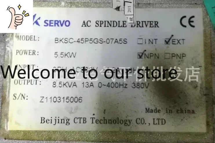 

2025.5 Authentic CTB BKSC-45P5GS-07A5S Ultra Synchronous AC Spindle Servo Motor Driver
