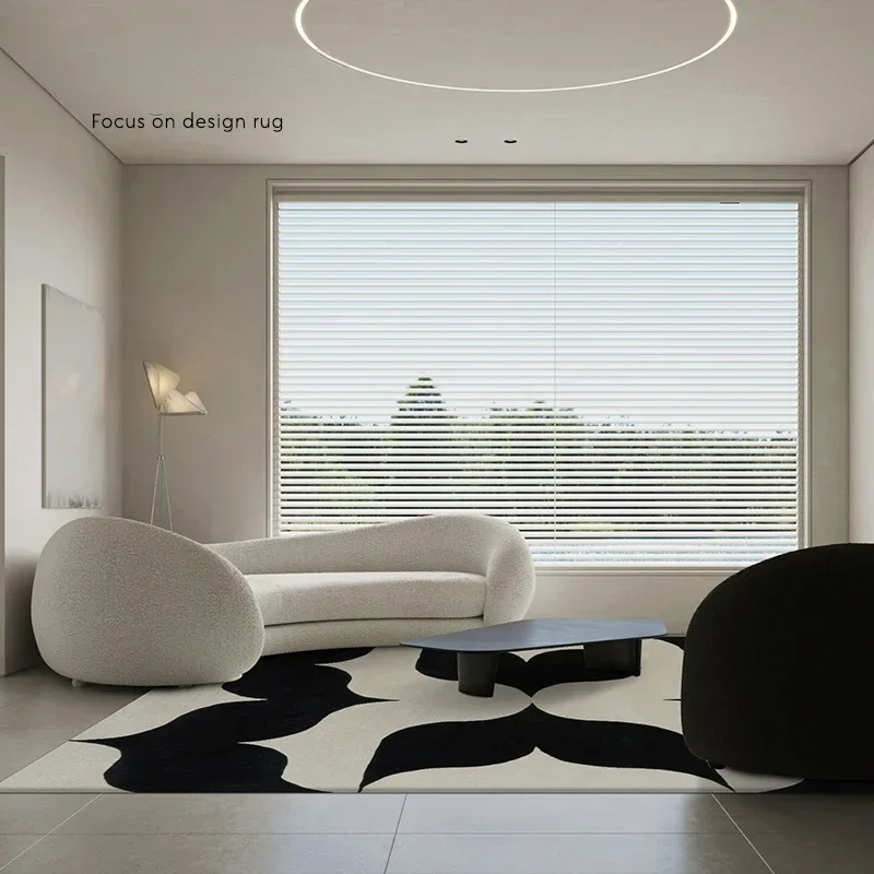 Art Black and White Minimalist Carpet Living Room Sofa Coffee Table Nordic Modern Bedroom Bedside Thickened Carpet