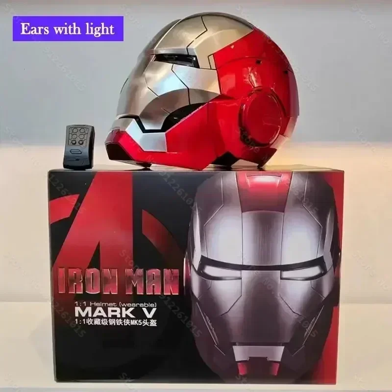 De Avengers Iron Man Mk5 Helm 1:1 Spraakbesturing Mk50 Mk5 Automatoc Cosplay Met Led Licht Elektronische Close Ironman Helm