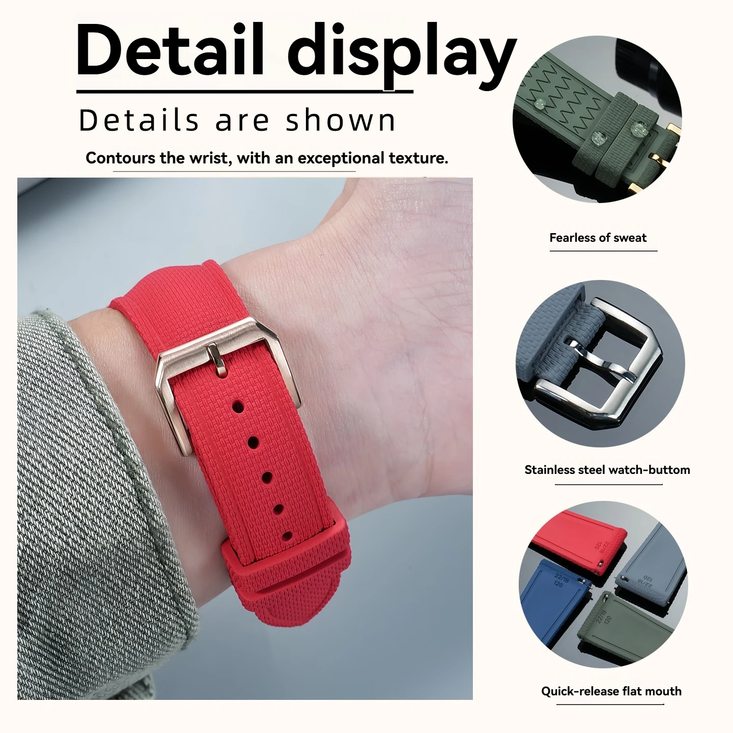 Suitable for IWC pilot Mark XVIII Little Prince Portuguese fluorine rubber non-stick gray replacement watchband accessories male