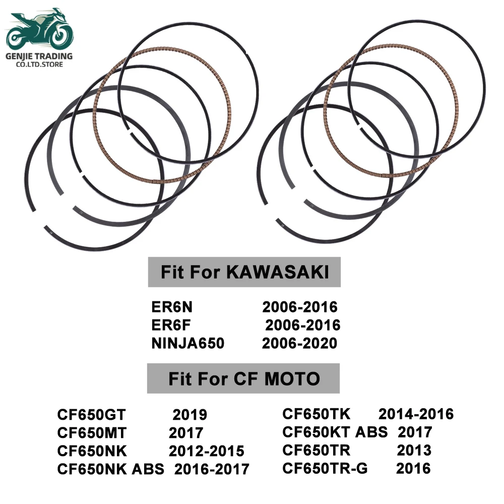 

83mm Motor Bike Piston Rings Set For KAWASAKI ER6N ER6F 2006-2016 NINJA650 For CF MOTO CF650NK CF650GT CF650MT CF650TK CF650TR