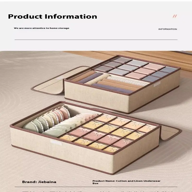 Underwear Storage Box With Lid Household Underwear Socks Division Storage Box Bra Finishing Box