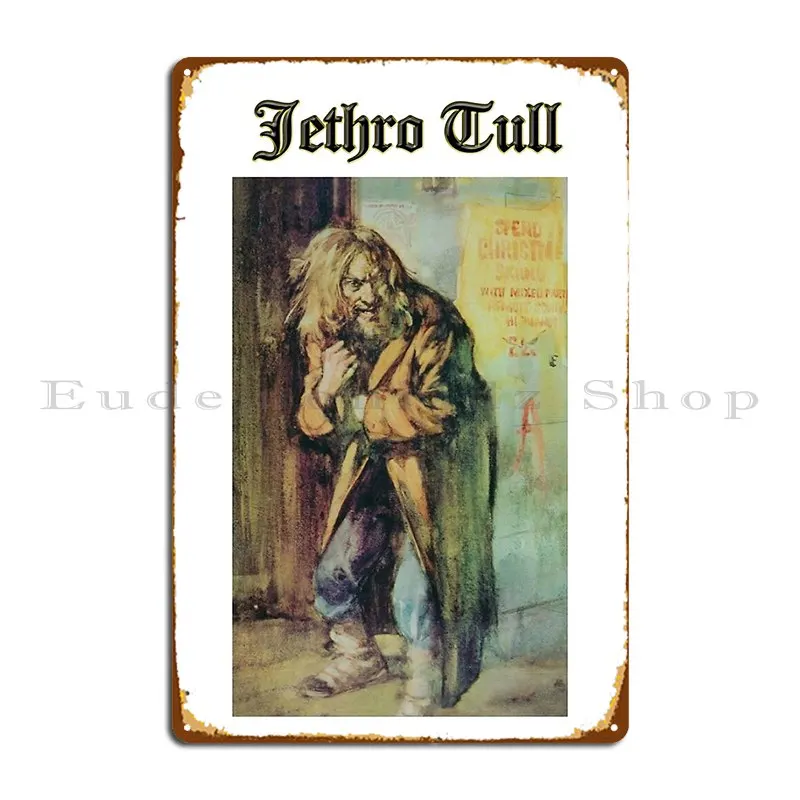 Jethro Tull Shirt Aqualung Placa de metal pôster garagem cinema cinema placa de parede criar cartaz de sinal de lata