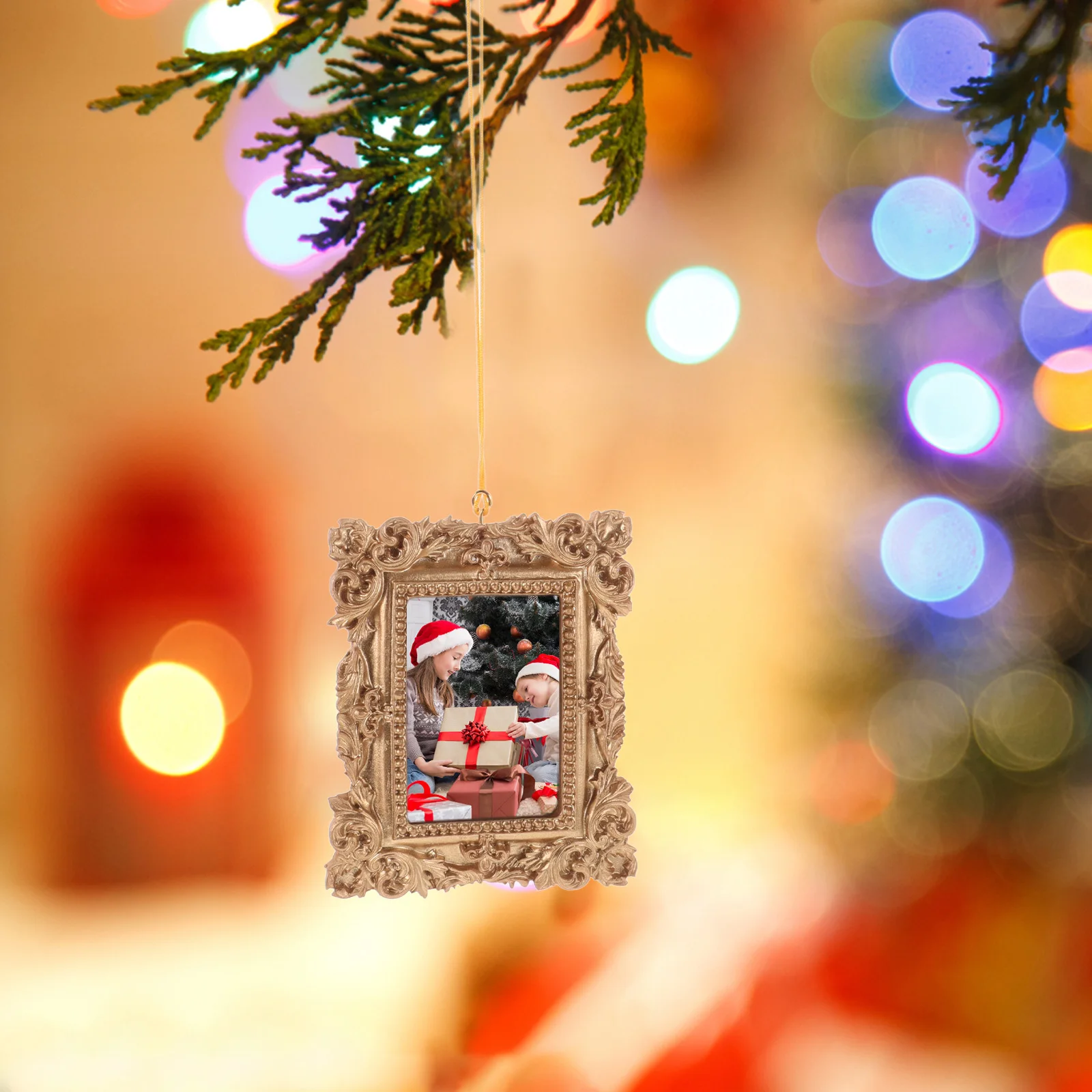 

Mini Vintage Resin Picture Frame Wall Hanging Ornament Small Photo Frame Christmas Tree Decoration Mini Gold Vintage Frames