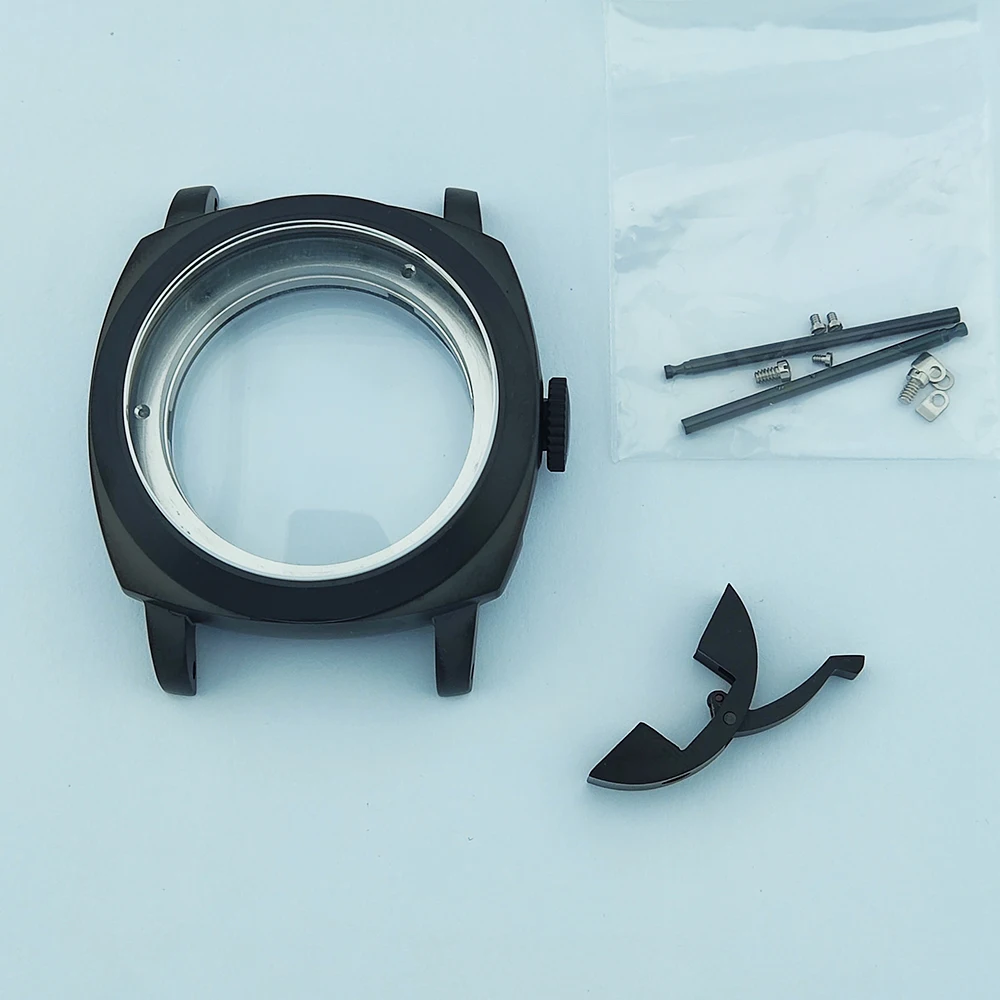 45mm Crown Protector Watch Case st2555 Case Mineral Glass Stainless Steel Case Watch Part Suitable for st2555 Movement 36mm Dial