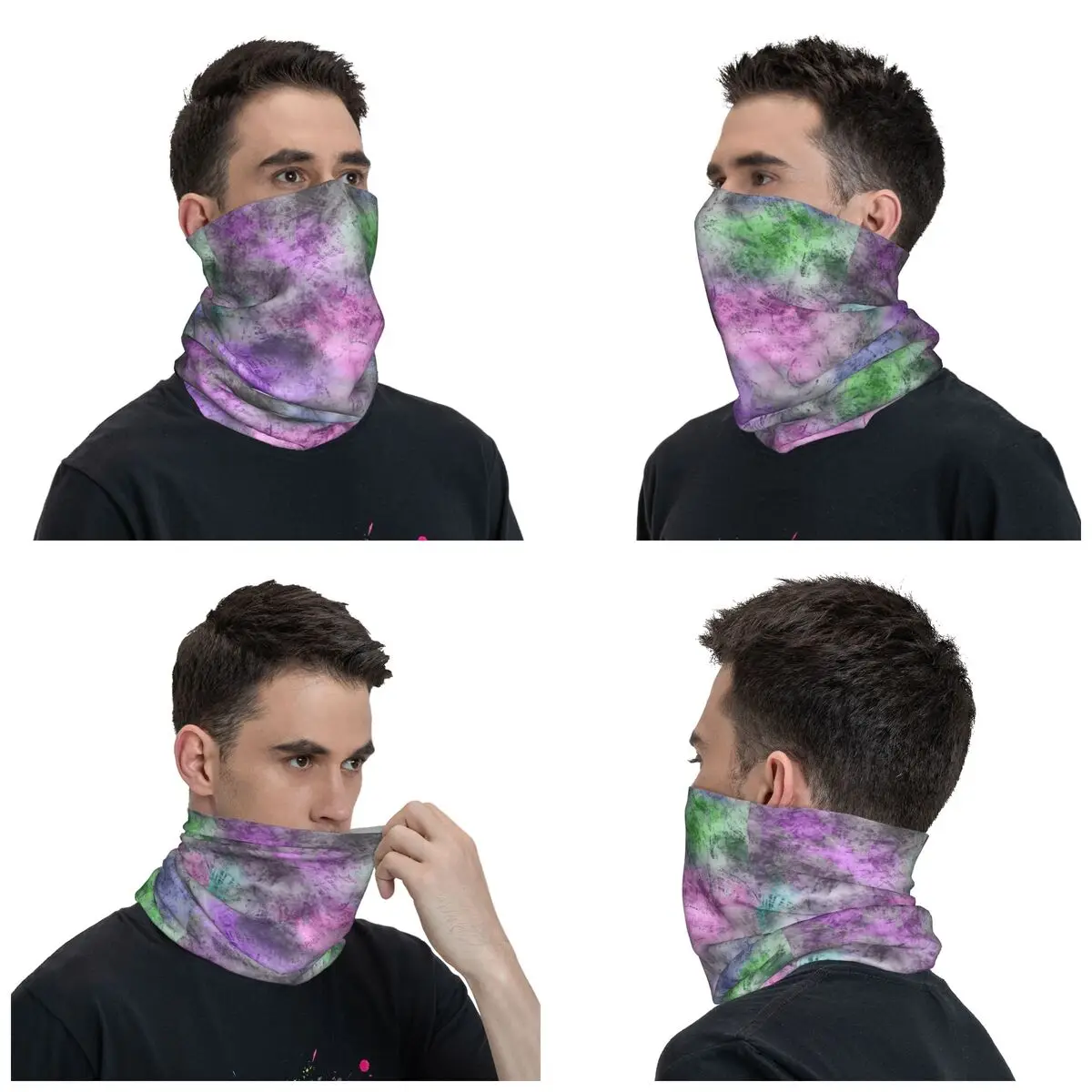 Colorful Tie Dye Bandana Neck Cover Printed Balaclavas Mask Scarf Warm Headwear Riding for Men Women Adult Washable