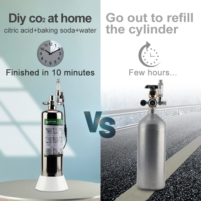Customized Service Provide Stainless Steel Bottle Aquarium Diy Co2 Generator System for Plants