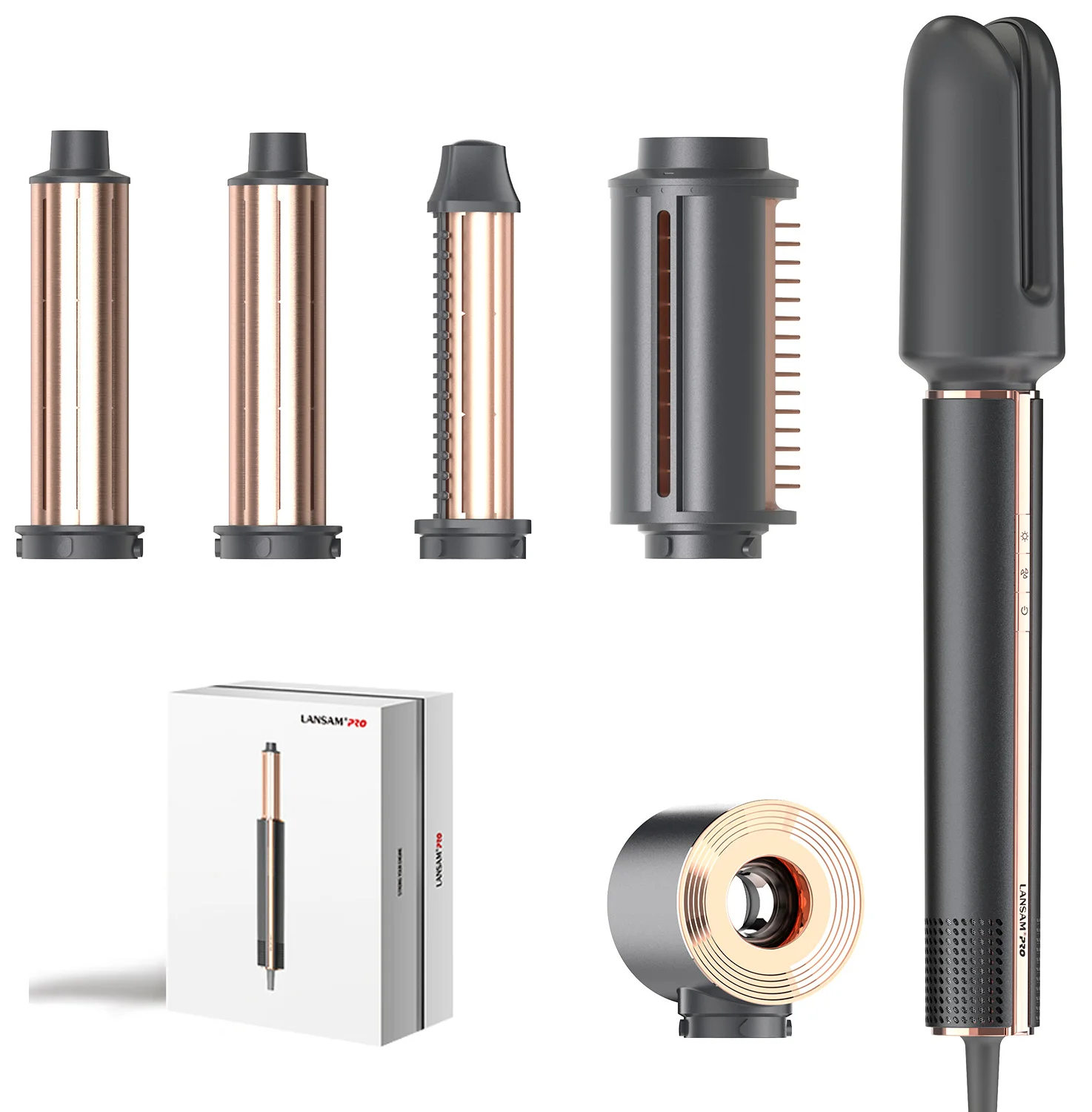 6 in 1 Curling Iron with Interchangeable Magnetic Attachment Curling Wand Set Instant Heat Up Gifts for Women